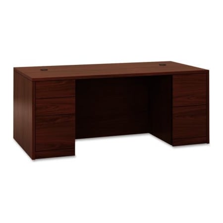 Hon HON Wood Desk - Full Height Pedestals - 72inW x 36inD x 29-1/2inH - Mahogany - 10500 Series HON105890NN